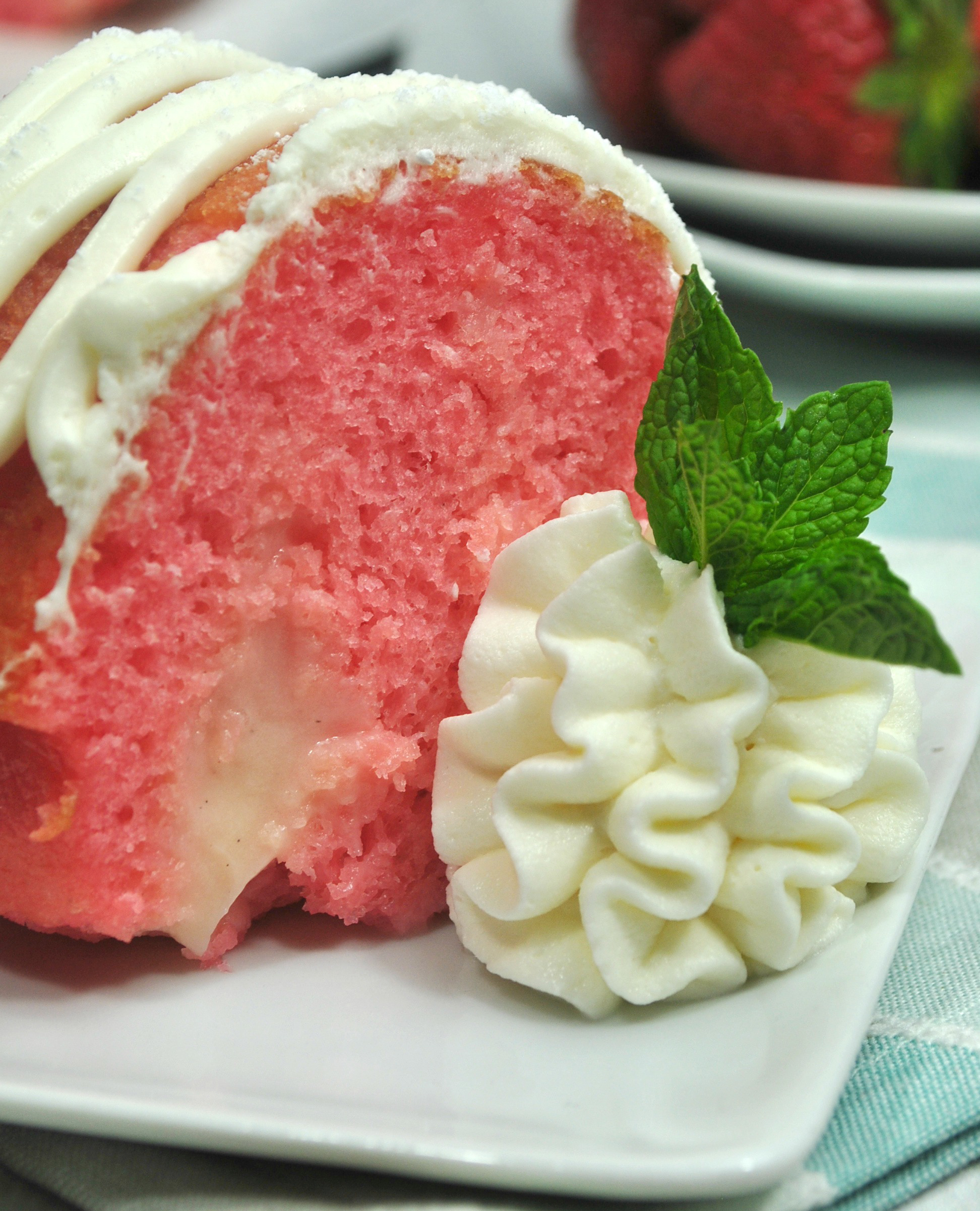 Strawberry Bundt Cake with Cream Cheese Frosting